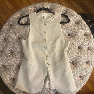 H&M Linen Button-Up Vest